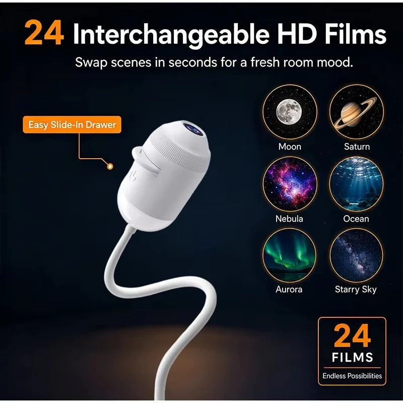 CosmosGlow 360 USB Starry Sky Projector & Night Light