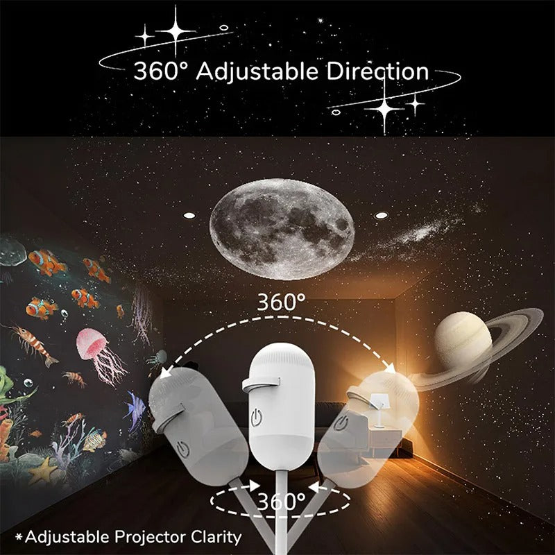 CosmosGlow 360 USB Starry Sky Projector & Night Light